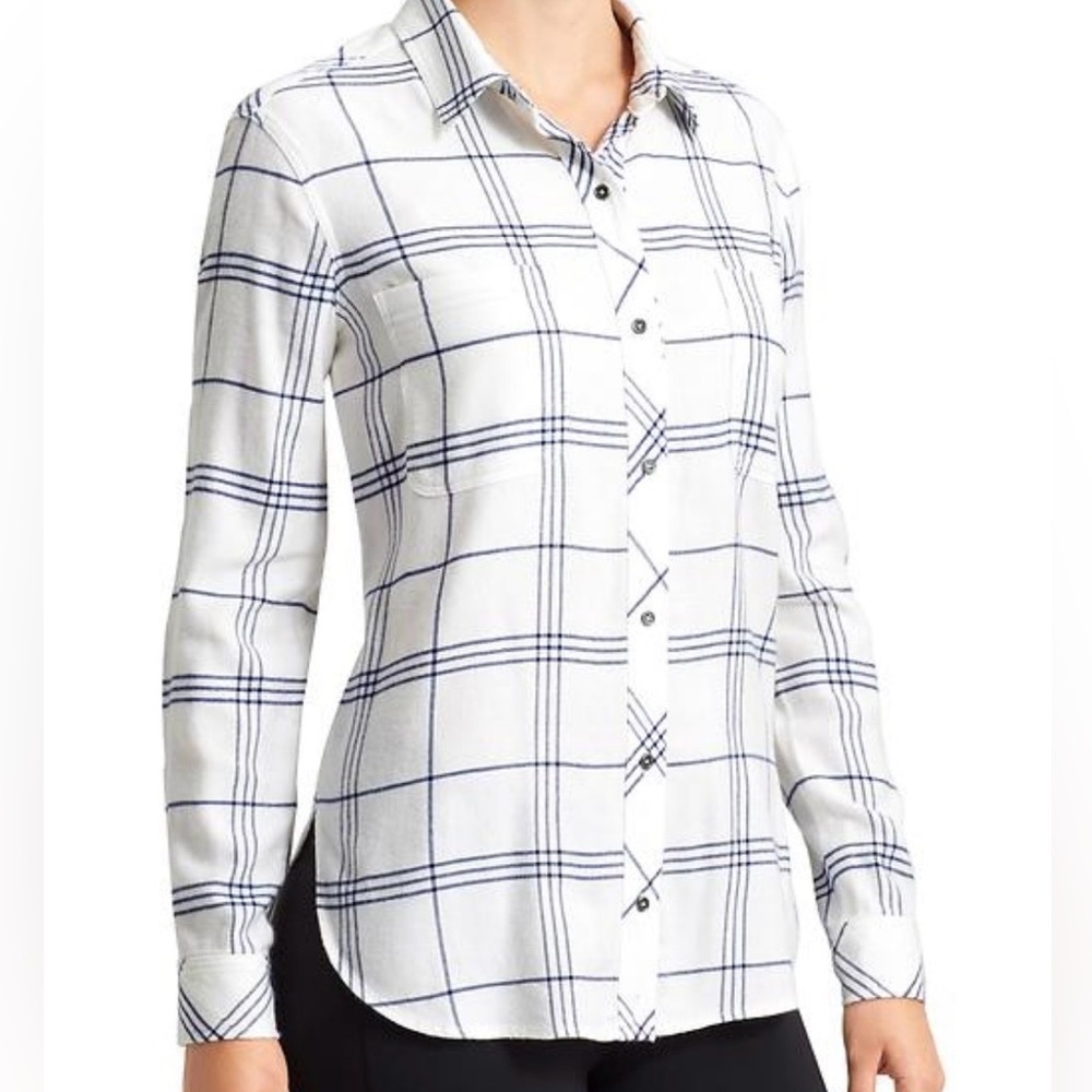 Athleta Flannel Button Up Shirt Women’s Size XL Lumberjill Soft Buttery X5